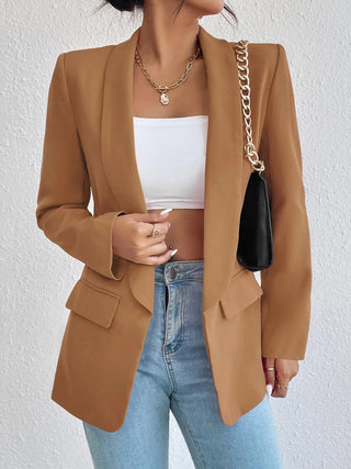 Shawl Collar Long Sleeve Blazer Divacious