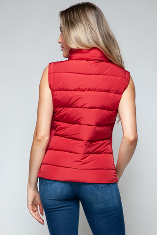 Snobbish Zip Up Turtleneck Vest with Pockets Trendsi