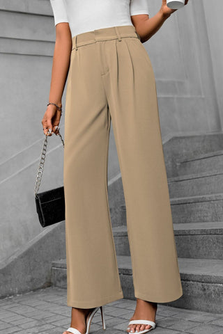 Pocketed High Waist Pants Divacious