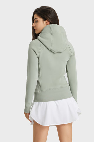 Millennia Zip Up Seam Detail Hooded Sports Jacket Trendsi