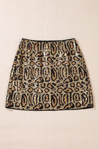 Sequin Leopard Mini Skirt - Divacious