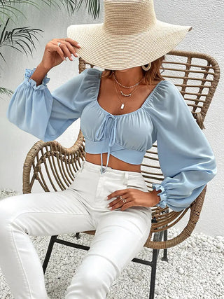 Raglan Sleeve Cropped Blouse Divacious