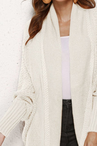 Open Front Batwing Sleeve Cardigan Divacious