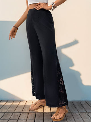 Lace Detail Wide Leg Pants Divacious