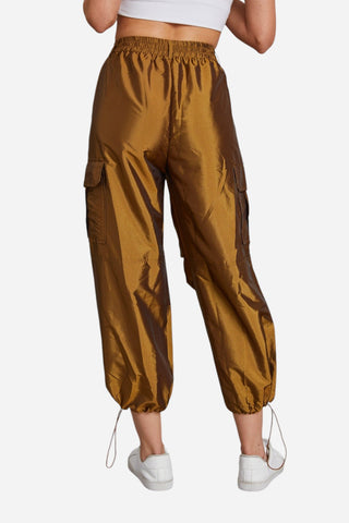 Drawstring High Waist Cargo Joggers Divacious