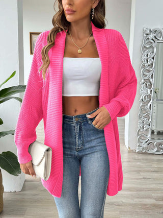 Open Front Long Sleeve Cardigan Divacious