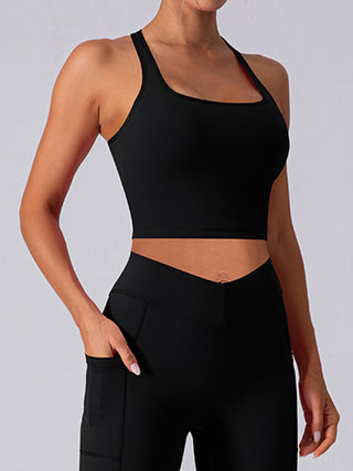 Square Neck Racerback Cropped Tank Trendsi