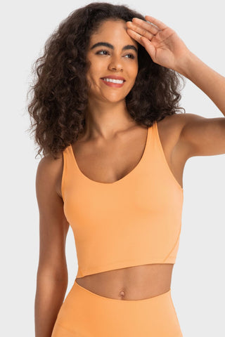 Millennia Deep V-Neck Crop Sports Bra Trendsi