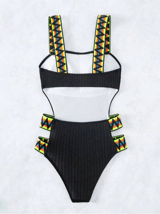 Cutout Wide Strap One-Piece Swimwear Trendsi