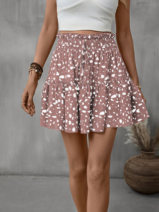 Frill Tied Printed Mini Skirt Divacious