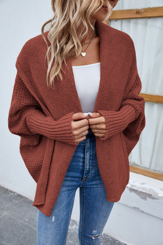 Open Front Long Sleeve Cardigan Divacious