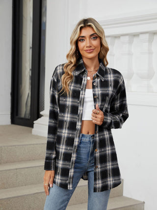 Plaid Button Up Long Sleeve Shirt Divacious