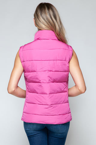 Snobbish Zip Up Turtleneck Vest with Pockets Trendsi