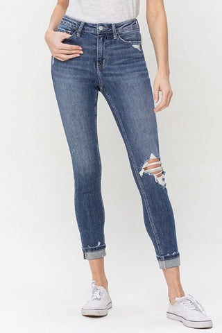 Vervet by Flying Monkey Teagan Full Size High Rise Cropped Skinny Jeans Divacious