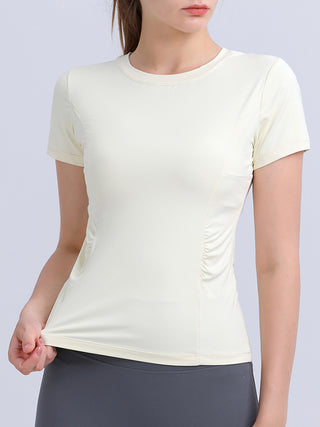 Round Neck Short Sleeve Active Top Trendsi