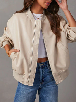 Zip Up Long Sleeve Jacket Trendsi