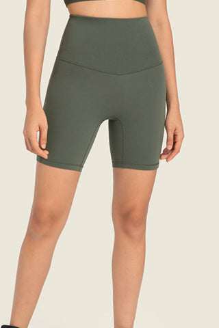 Millennia Seamless High-Rise Wide Waistband Biker Shorts Trendsi