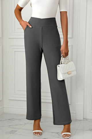 High Waist Pants with Pockets Divacious