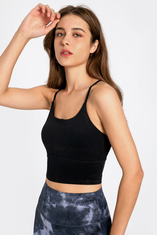 Millennia Crisscross Back Scoop Neck Sports Cami Trendsi