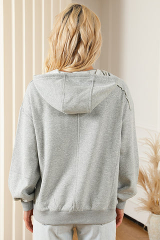 Drawstring Long Sleeve Hoodie Divacious