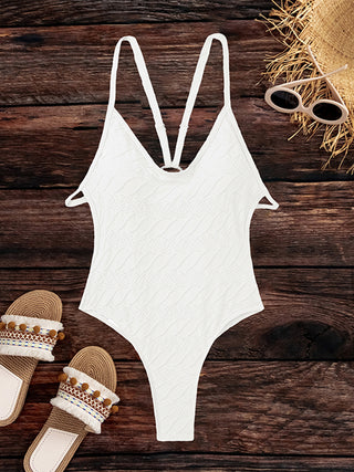 Backless Spaghetti Strap One-Piece Swimwear Divacious