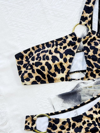 Leopard One-Shoulder Bikini Set Divacious