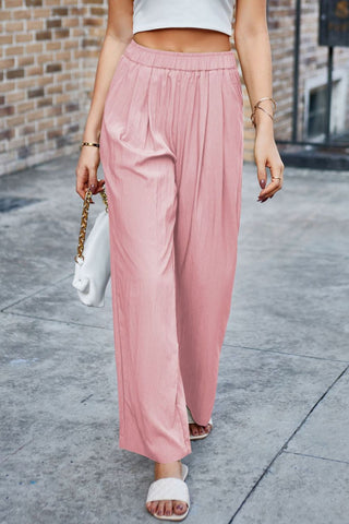 Elastic Waist Wide Leg Pants Divacious