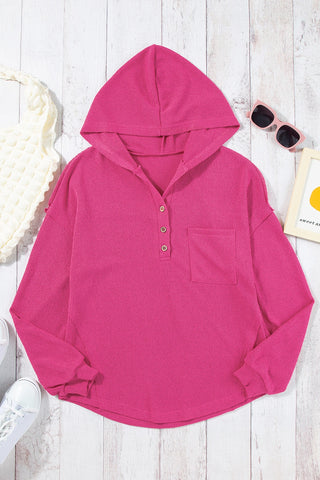 Pocketed Dropped Shoulder Long Sleeve Hoodie Divacious