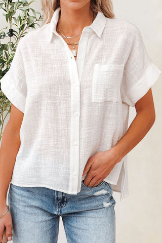 Button Up Short Sleeve Shirt Divacious