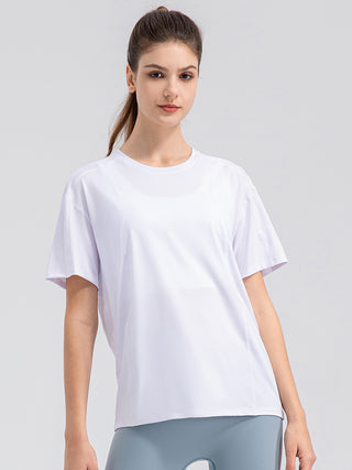 Round Neck Short Sleeve Active Top Trendsi