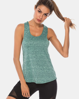 Full Size Scoop Neck Wide Strap Active Tank Trendsi