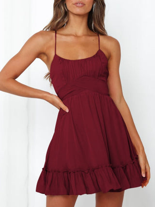 Tied Crisscross Scoop Neck Cami Dress - Divacious