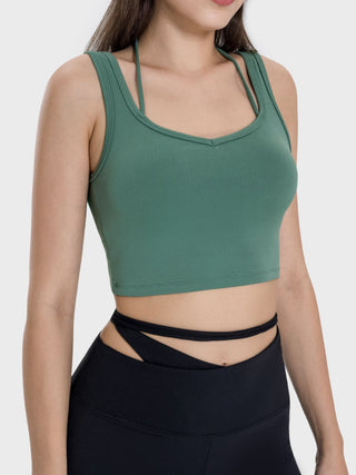 Millennia Crisscross Square Neck Active Tank Trendsi