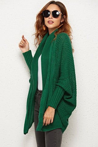 Open Front Dolman Sleeve Longline Cardigan Divacious