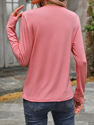 Round Neck Long Sleeve T-Shirt Divacious