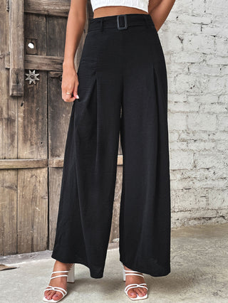 Ruched High Waist Wide Leg Pants Divacious