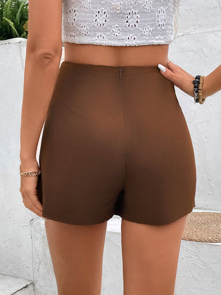 Pocketed High Waist Shorts Divacious