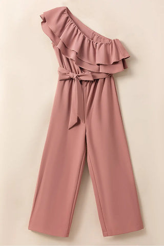 Ruffled Tied One-Shoulder Jumpsuit Divacious