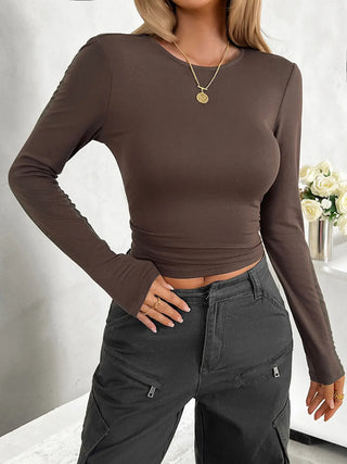 Round Neck Long Sleeve T-Shirt Divacious