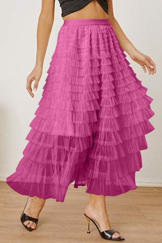 Ruched High Waist Tiered Skirt - Divacious