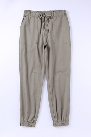 Drawstring Side Zip Joggers Divacious