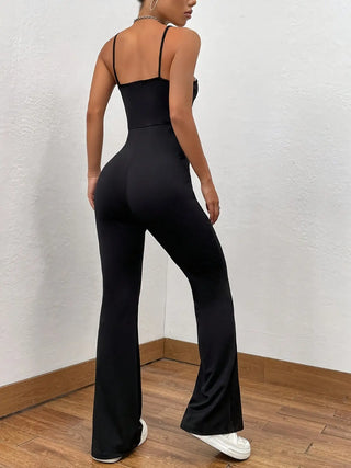 Square Neck Spaghetti Strap Jumpsuit Divacious