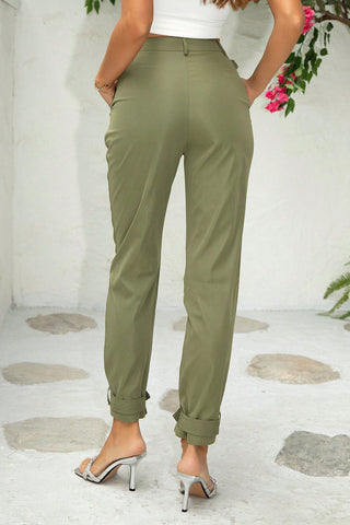 Belt Detail Jogger Pants Divacious