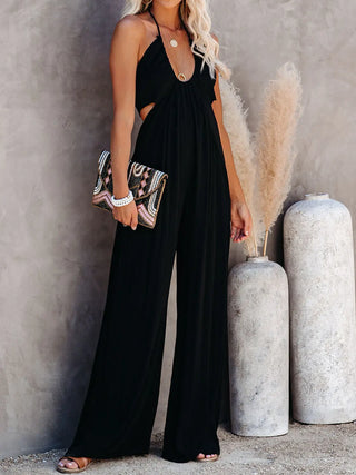 Halter Neck Wide Leg Jumpsuit Divacious