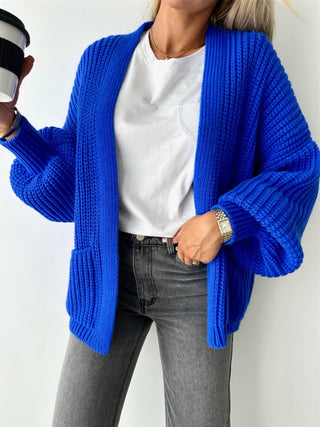 Open Front Dropped Shoulder Cardigan Divacious