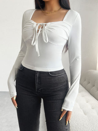 Tied Long Sleeve T-Shirt - Divacious