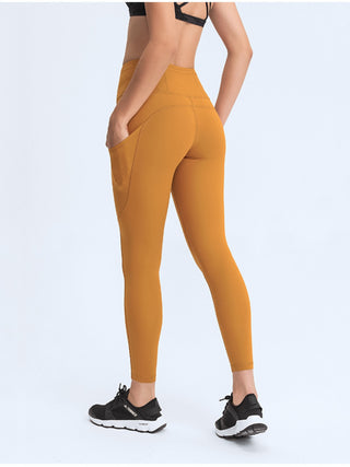 Millennia Wide Waistband Leggings with Pockets Trendsi