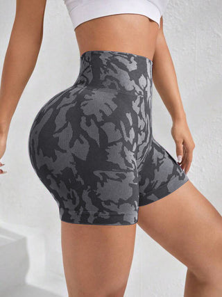 Printed High Waist Active Shorts Divacious