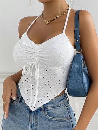 Eyelet Halter Neck Cami Divacious