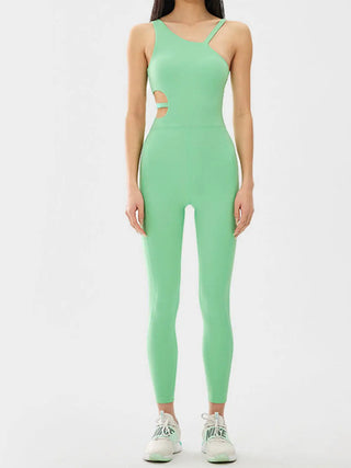 Cutout Asymmetrical Neck Active Jumpsuit Divacious